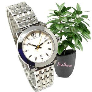 NWT TORY BURCH Whitney Stainless Steel/Ivory Watch TBW8001